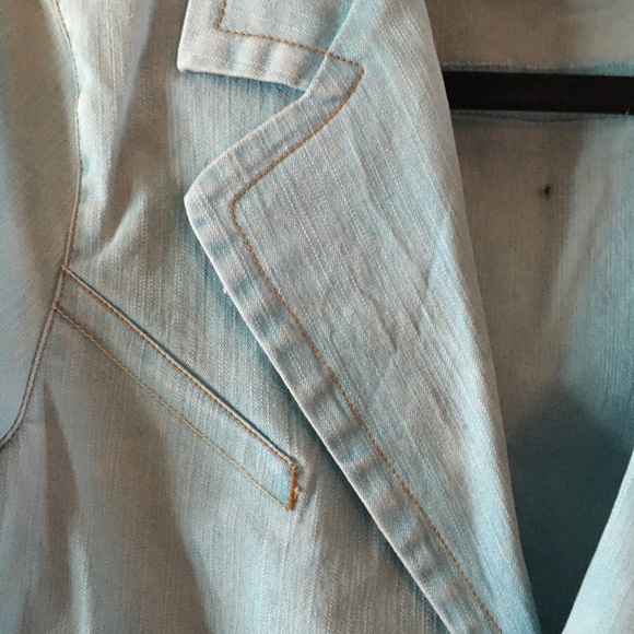 ECU Seafoam Blue or Turquoise Fitted Denim Jacket. - Picture 5 of 8